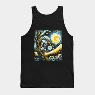 Furry Foragers Squirrel Starry Night Tee for Woodland Enthusiasts Tank Top